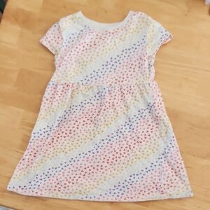 Old Navy Multicolor Heart Pattern Kids Dress